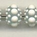 Tom's lampwork frosted ivory glacier crown jewels, 5 bead set 0349 Reserved for Jane