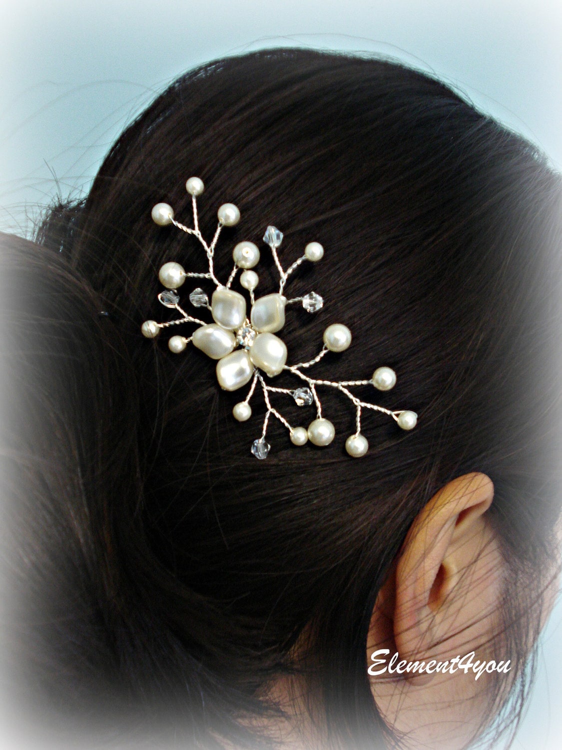 Bridal hair piece. Small hair comb. Wedding by Element4you on Etsy