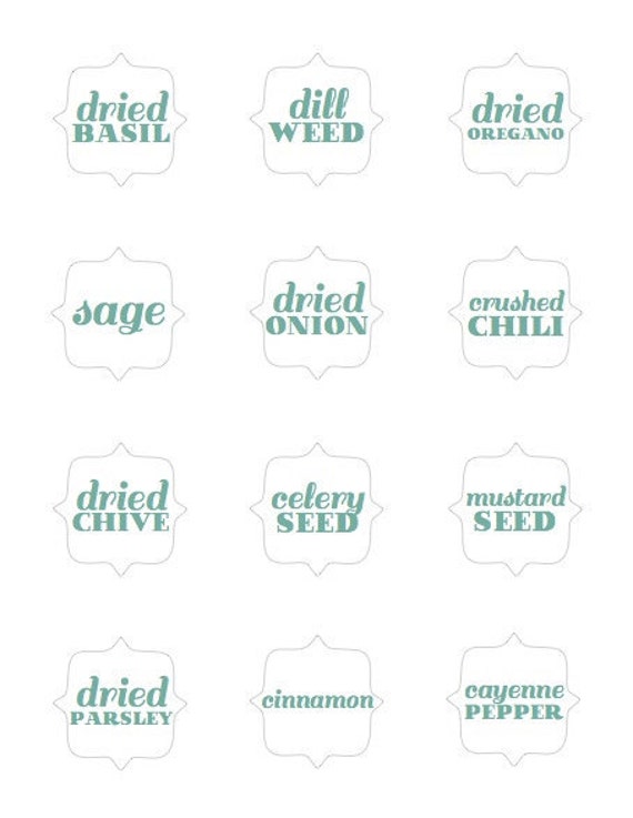 printable kitchen spice labels 24 labels for your spice