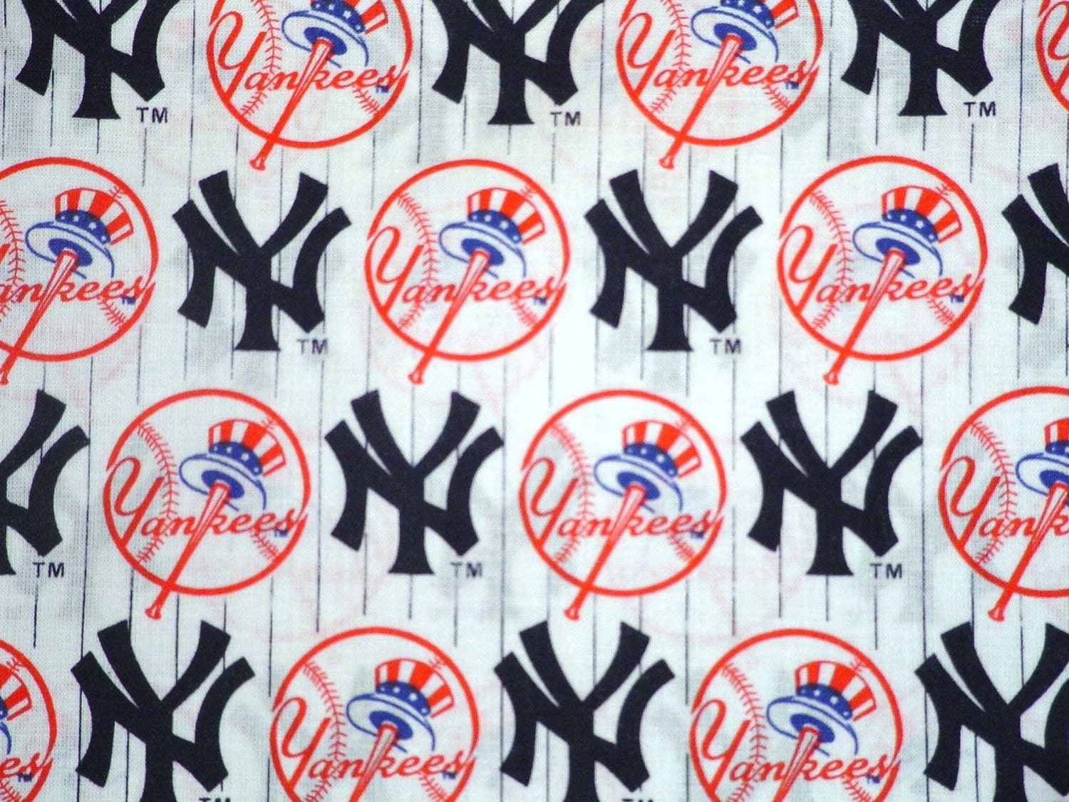 MLB NEW YORK YANKEES Cotton Fabric ONE yard 36 by HandmadeFashion