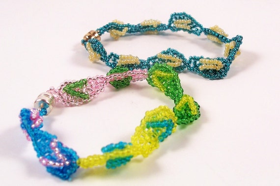 Flip Flop Bracelet Pattern, Beading Tutorial in PDF