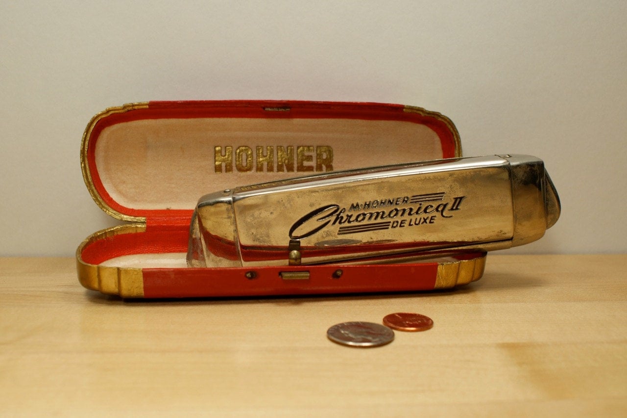 Vintage Harmonica Hohner Chromonica II Deluxe by EclecticForest