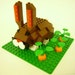 Brown Toy Brick Easter Bunny Building Kit