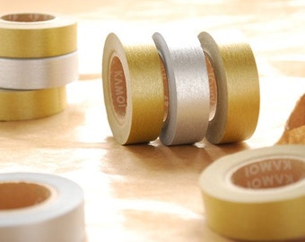 Japanese Washi Masking Tapes / Beautiful Gold and Silver for Weddings, Holidays, Birthdays and Showers (15m Long, 50 percent more)