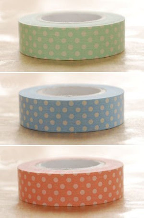 Classiky Japanese Washi Masking Tapes Bright Polka Dots for