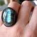 Blue Labradorite Ring, Northern Lights, Gemstone Jewelry, Antiqued Copper