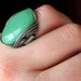 Green Stone Ring, Sterling Silver Jewelry, Apple Mint Chrysoprase Colored Chalk Turquoise