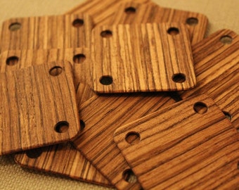 Tablet weaving cards 24 Zebrawood 5*5cm Ancient medieval viking art weaving loom craft work SCA