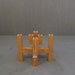 Handmade Mid Century Wooden Candelabra