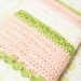 Hand Crocheted Newborn Baby Blanket Small Girl Pink White Chartreuse Green Flower Baby Toddler Nursery Bedding By Distinctly Daisy