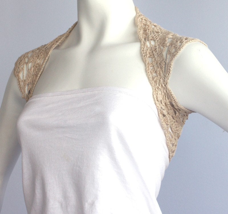 Champagne Bridal Bolero shrug Eco-Friendly by WearableArtz on Etsy