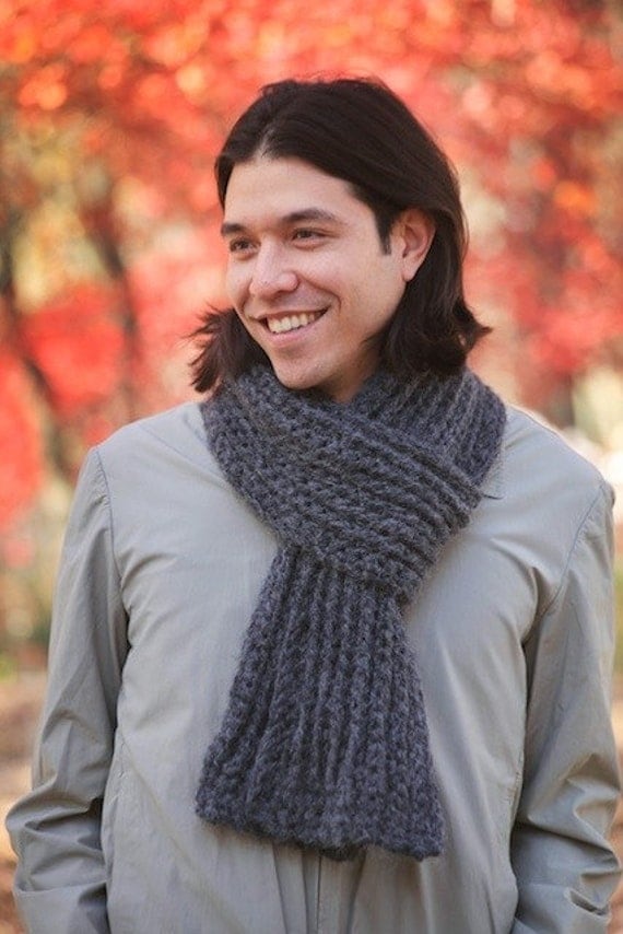 Basic Men's Ribbed Scarf Crochet Pattern PDF from JackieMoon on Etsy Studio