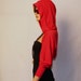 Red hooded sewater shrug bolero HS-RD
