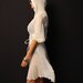 Ivory white sheer silk hooded dress