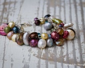 Bridesmaids Colored Freshwater Pearl Bracelet | Multi Colored Pearls | Bridesmaid Gifts | Gifts of the Sea | Mermaid Jewelry | Silver Clasp