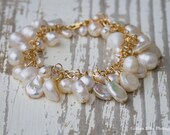 Bridal or Bridesmaids Freshwater Pearl + Gold Bracelet Custom | Gold + Pearls | Pearl Bracelet | Freshwater Pearls | Wedding Bracelet|