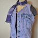 PASTEL DENIM VEST - Lavender Lilac Violet Hand Dyed Upcycled Denim Vest - Medium