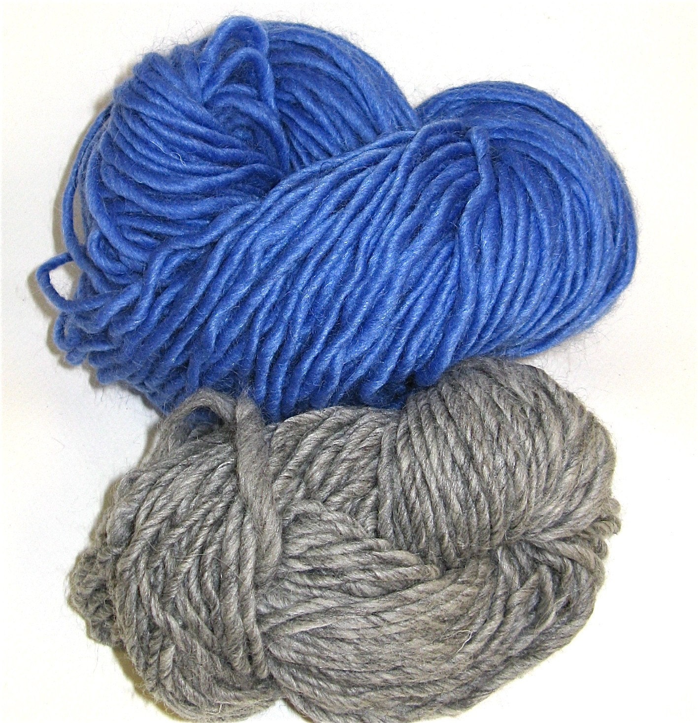 pile of blue and gray. wonderful wool yarn