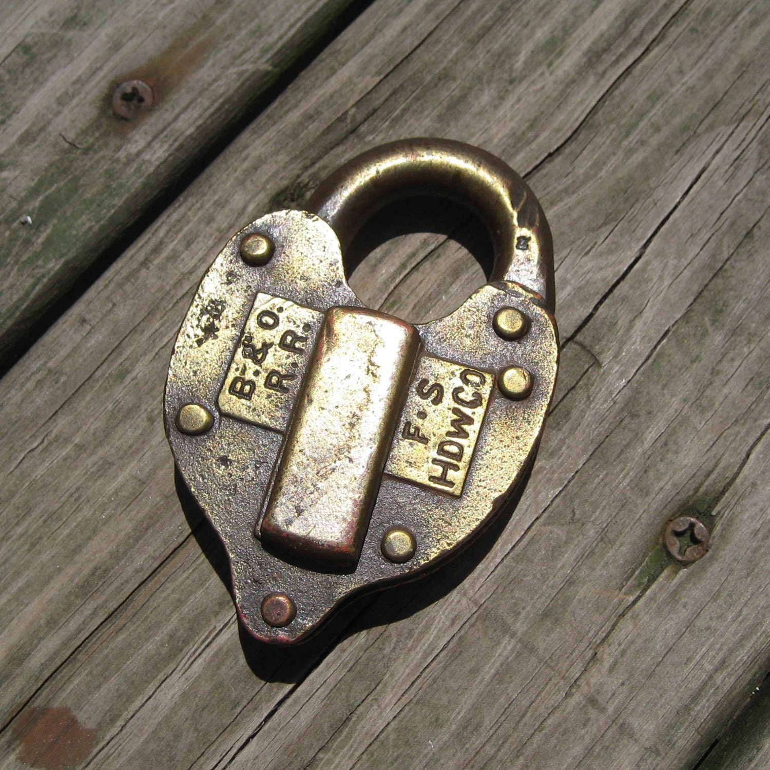 Large Solid Brass B And O Railroad Padlock