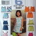 Girls Tops, Skort & Shorts Sz 2 to 5 Butterick 3832 uncut pattern
