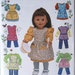 18 inch Doll Aprons, Dress, Pants & Tops Simplicity 2761 uncut pattern