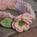 Pink Baby Headband with Pink Flower Knit from Thick and Thin Merino