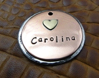 Custom Carolina Dog ID Tag, Pet ID Tag, Personalized Heart ID Tag, Dog tag for Dogs