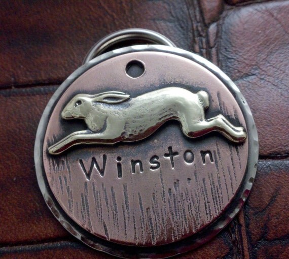 Rabbit ID Dog TagPersonalized Dog Collar by IslandTopCustomTags