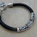 Leather and Silver Bracelet Unisex