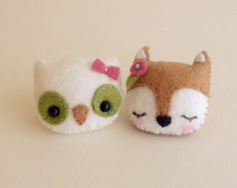 Fox and Owl Brooch pdf Pattern - Instant Download