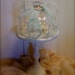 French Inspired Cloche - Wood Base with French Label - Glass Cloche with Ribbons
