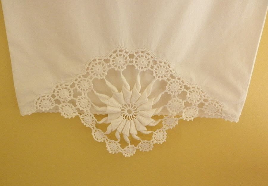 Fancy White Lacy Pillowcases Pair
