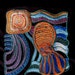 Mola Octopus Embroidered Quilt Fabric Block