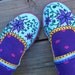 Sweet MaryJanes/Hanpainted Canvas Shoes/House Slippers/Hippie/Boho/Size 7 to 7 1/2