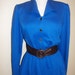 vintage 70s blue secretary dress....elastic waist, easy care, great price