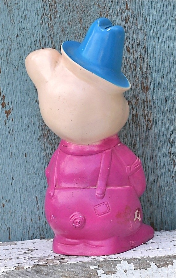 Vintage Vinyl Pig Piggy Bank