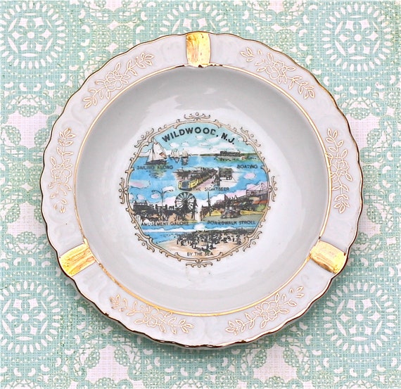 Vintage Wildwood NJ Souvenir Ashtray by ivorybird on Etsy