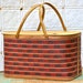Vintage Burlington Banquet Picnic Basket With Box And Accessories