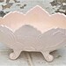 Vintage Shell Pink Milk Glass Footed Lombardi Bowl Jeannette Glass 1950s