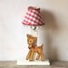Rserved For Echo Vintage Baby Deer Wooden Nursery Lamp Unique