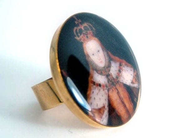 Queen Elizabeth I Coronation Gold Adjustable Ring by ...