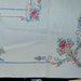 Vintage Tablecloth / Cross Stitch / Flowers / Basket / Beautiful /