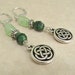 Silver & Green Celtic Earrings