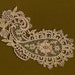 Hand Dyed Venise Lace Paisley Applique Distressed Vintage Creme Blush