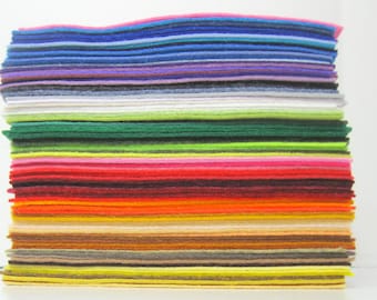 Wool Felt -20 sheets -9x12 inch - Wool Blend Felt - Craft Felt - Choose Your Own Colors