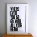Back to School Poster, Black and White Letterpress Typography Poster, Wherever You Go Go with All Your Heart Letterpress Print (Black)