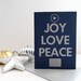 Letterpress Christmas Cards, Navy Blue and Silver Joy, Love, Peace (Set of 10)