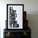 New Year's Poster, Black and White Motivational Letterpress Typography Print, All Glory Comes from Daring to Begin, Inspirational Wall Decor