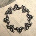 Mini flourish link, 13mm tiny necklace link, dark antiqued brass (8 connectors) aged black patina, butterfly shape, tiny links