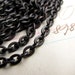 Bulk length small link chain - "Lempicka" - Flat cable chain, black antiqued brass, 2.5mm x 3.5mm, soldered links (per foot) (30cm)